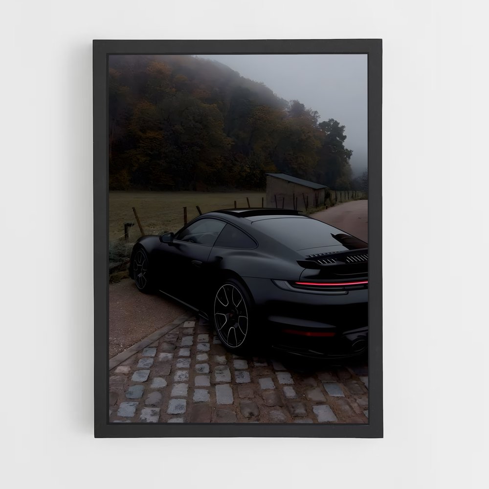 Poster Carrera Noire – affiche Porsche (vue 2)